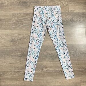 Industry Women's Leggings Print pattern High Rise Waist White Pink Blue Size XS